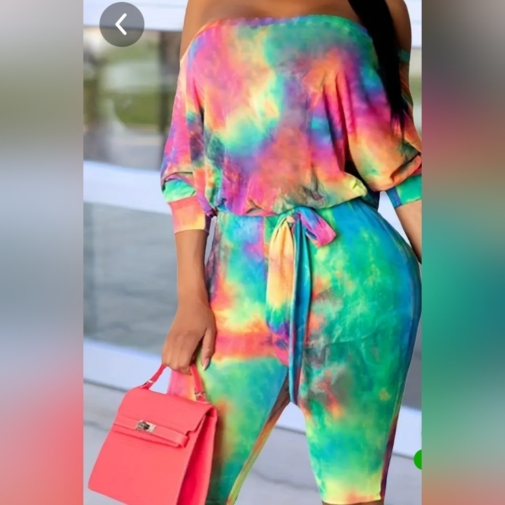 NEW SEXY ONE PIECE TIE DIE ROMPER PLUS SIZE 2XL